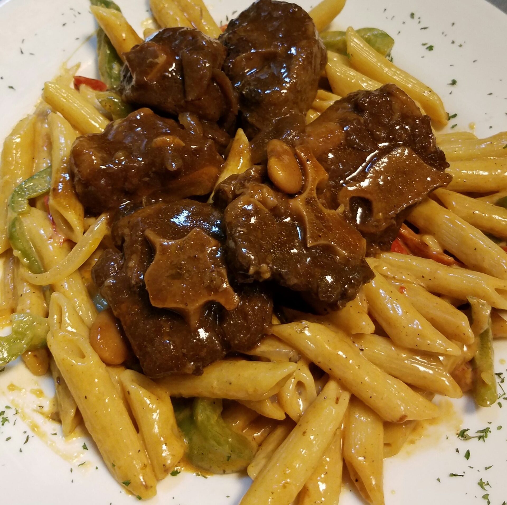 Oxtail rasta pasta